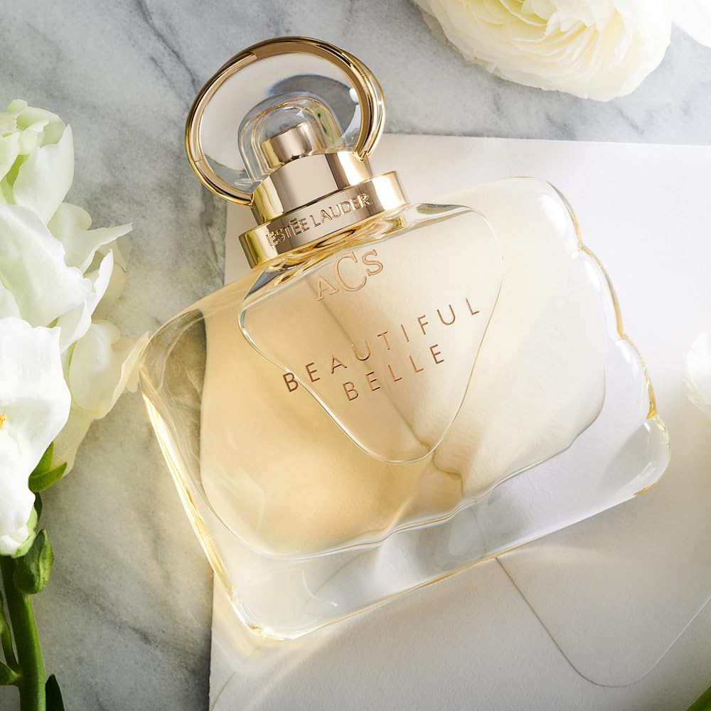 Estee Lauder Beautiful Belle spray action demonstrates easy, even application.