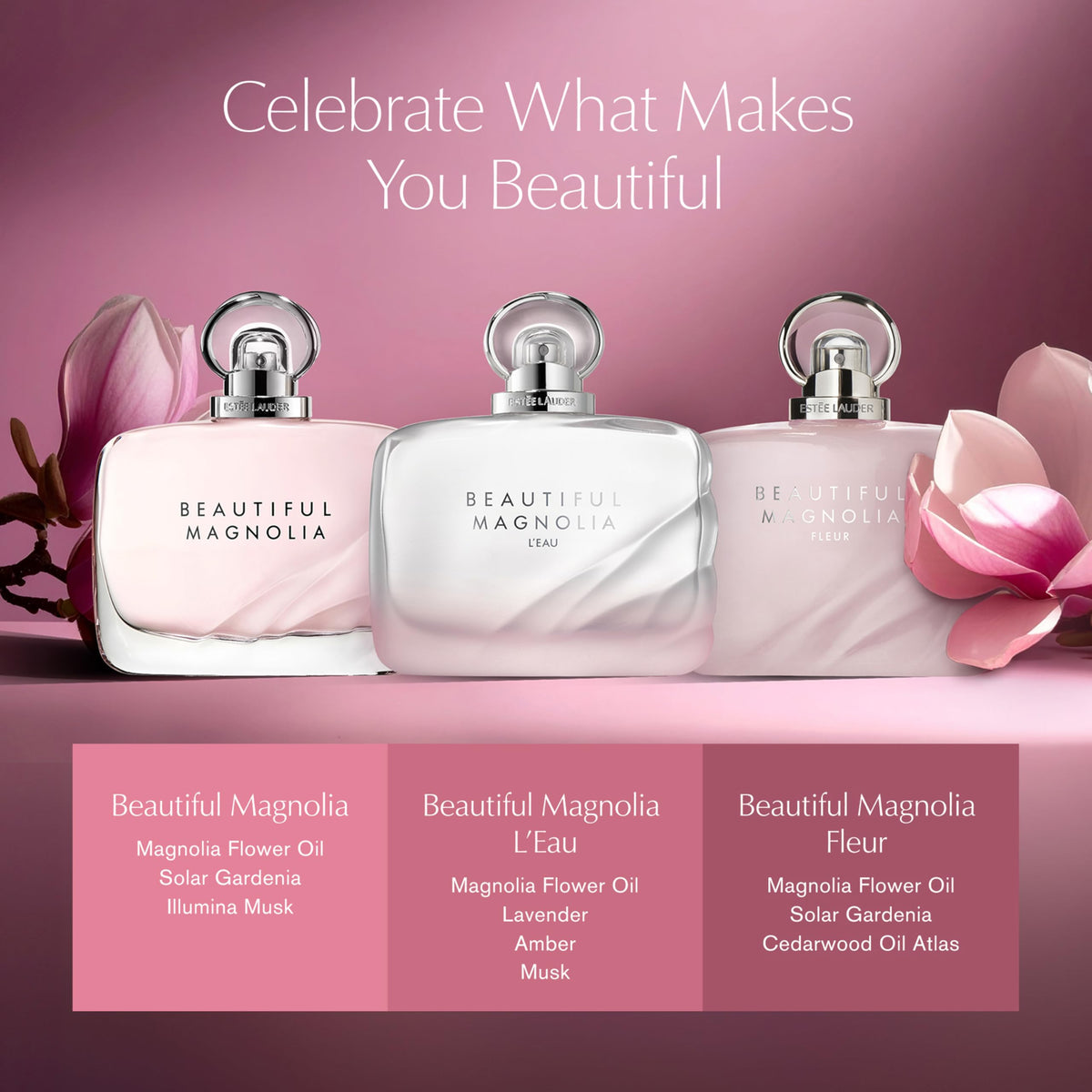Estée Lauder Beautiful Magnolia Fleur spray close-up suggests a lively, uplifting aroma.
