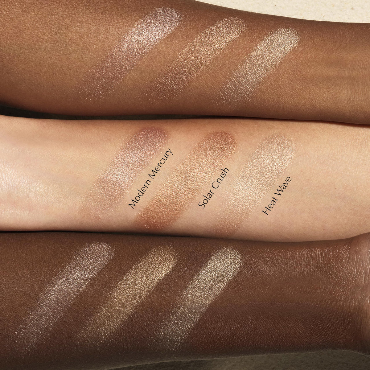 Estée Lauder Bronze Goddess Highlighter swatch reveals luminous pearl finish for day-to-night glow
