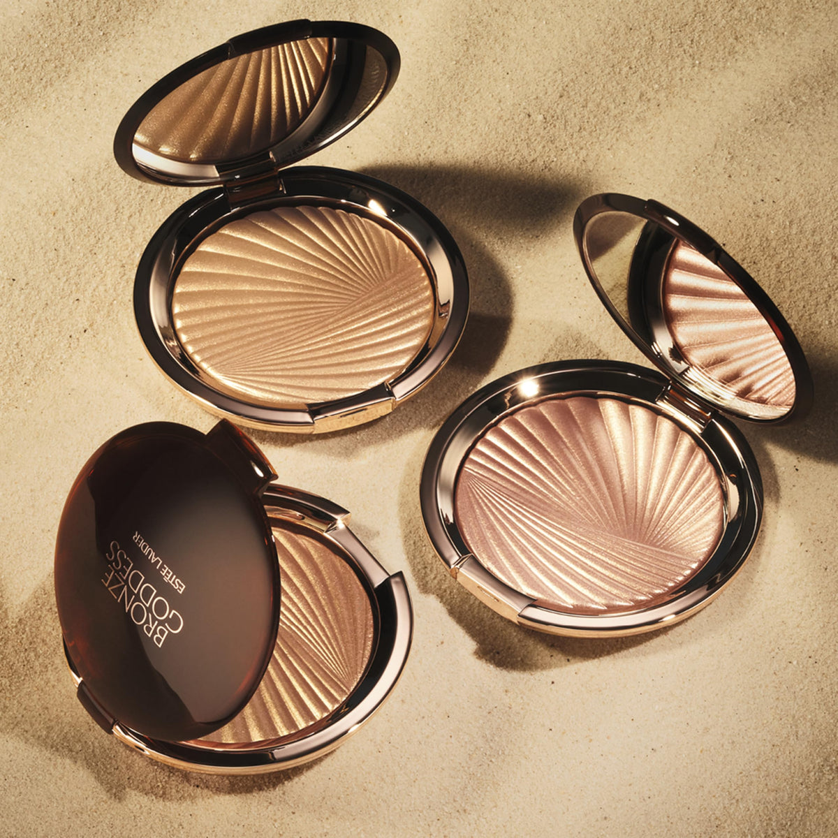 Estée Lauder Bronze Goddess Shimmering Gelee bottle highlights shoulders with radiant sheen
