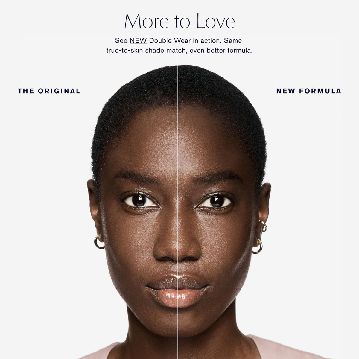 Estee Lauder Double Wear application spread demonstrates lightweight comfort on skin.