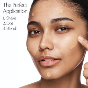 Application swatch demonstrates medium to full coverage and smooth blending
