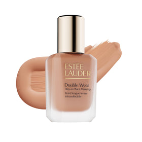 Estee Lauder Double Wear bottle closeup showing long-lasting matte finish for all-day wear