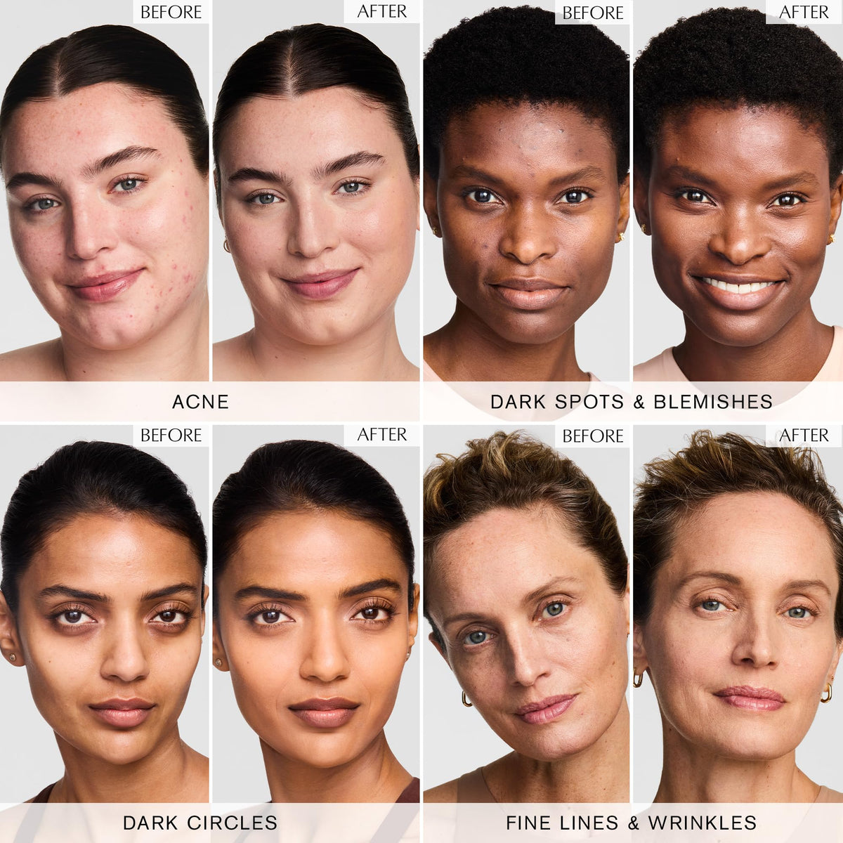 Estée Lauder Double Wear macro curved side applying even all-over coverage.