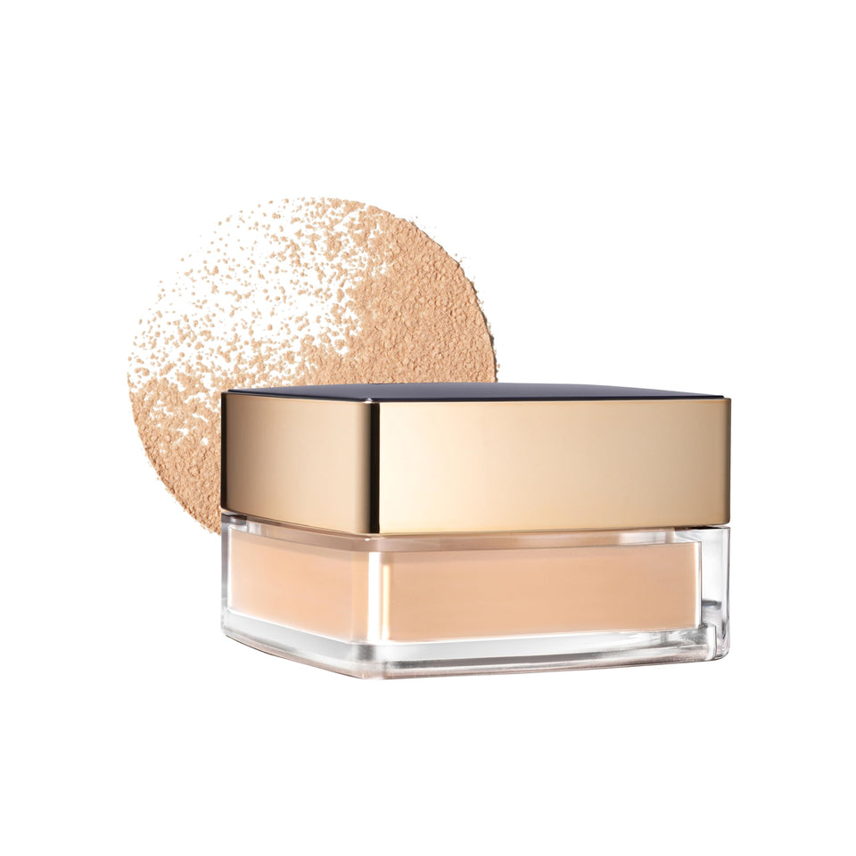 Estee Lauder Double Wear Sheer Flattery powder cap close-up showing luxurious case and shine control