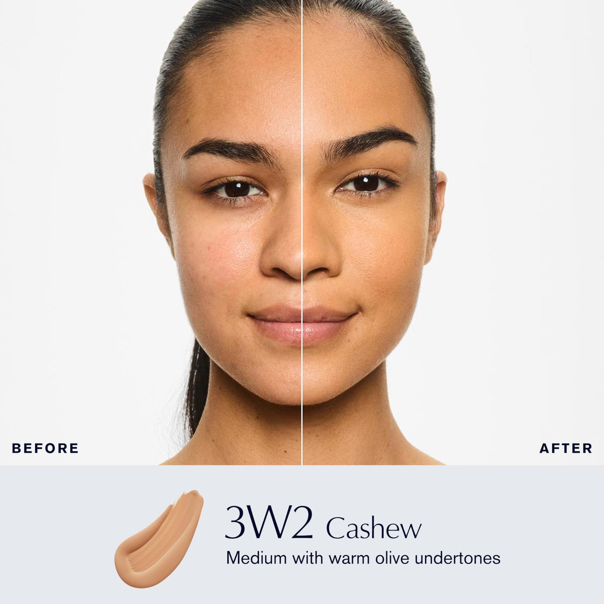 Estée Lauder Double Wear texture swirl demonstrates breathable, buildable coverage