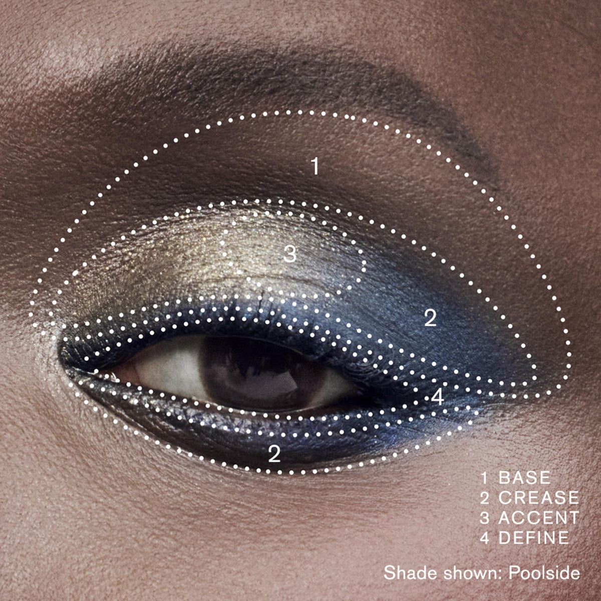 Estée Lauder Essential Eyeshadow Quad application step 2 for seamless blend.