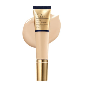 Estée Lauder Futurist Hydra Rescue bottle shows a breathable, long-wear foundation finish.
