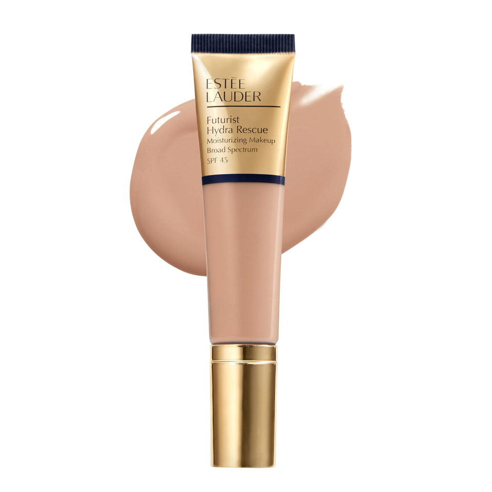 Estee Lauder Futurist Hydra Rescue foundation bottle with sleek design and radiant glow