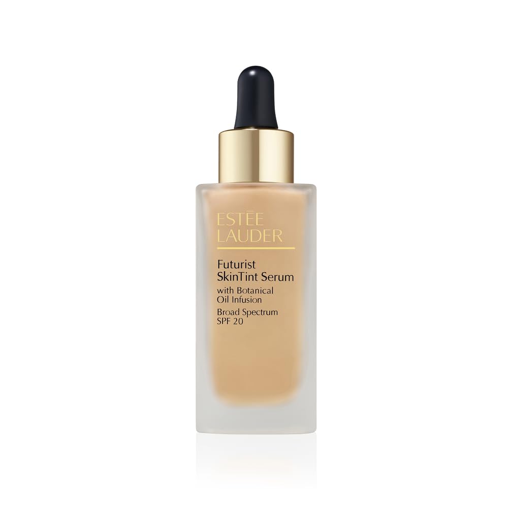 Estée Lauder Futurist skin tint bottle shows a lightweight, hydrating finish for daily wear