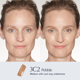 Estée Lauder Futurist Skin Tint texture closeup highlights lightweight, hydrating serum feel