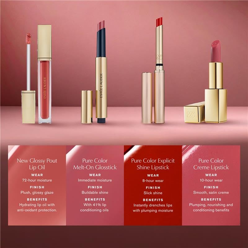 Estée Lauder Glossy Pout Lip Oil application tip for shiny plump lips.