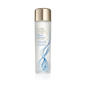 Estée Lauder Micro Essence bottle close-up highlighting hydration benefits