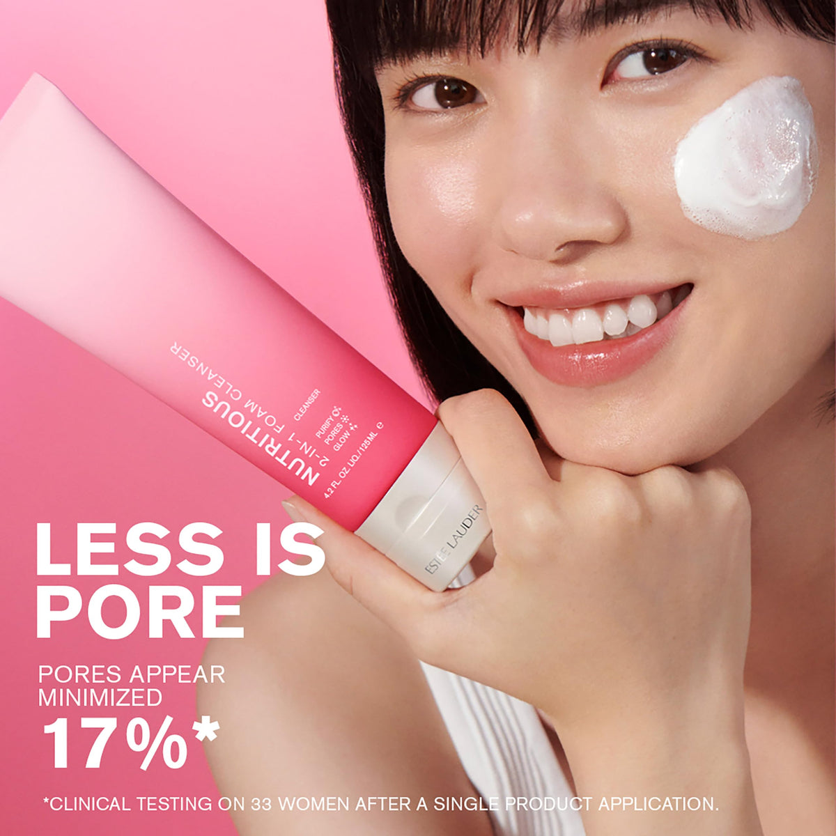 Nutritious foaming wash lather close-up highlighting gentle cleansing.