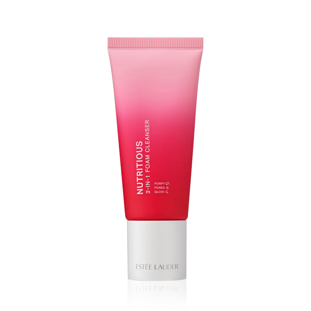 Estée Lauder Nutritious foaming cleanser bottle showing travel-size convenience.