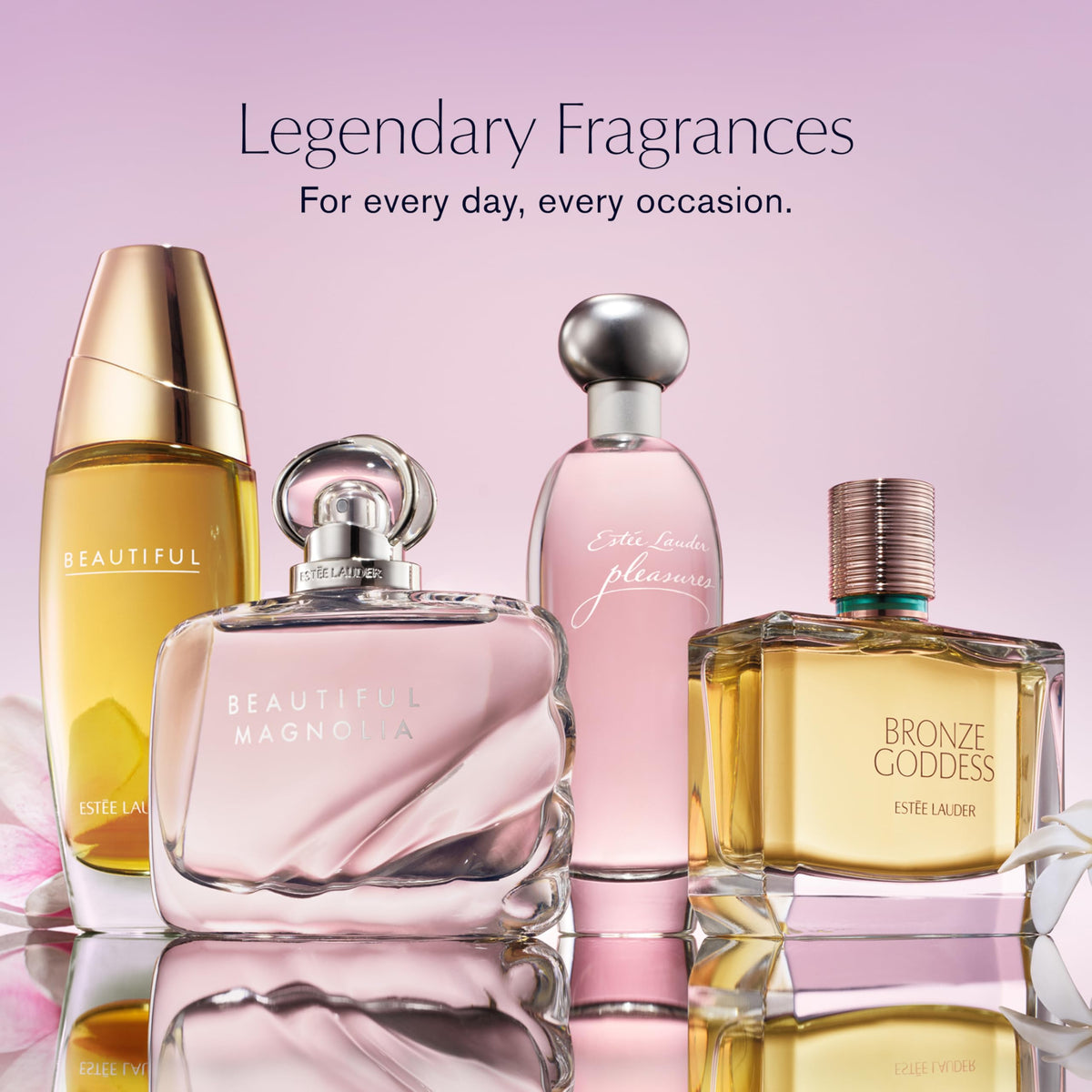 Estee Lauder Pleasures bottle cap close-up highlighting elegance