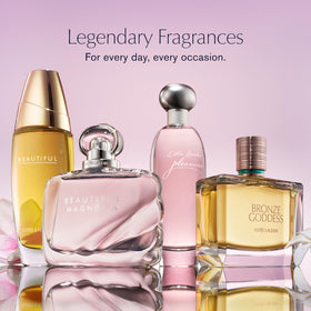 Estee Lauder Pleasures bottle cap close-up highlighting elegance