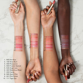 Estée Lauder Pure Color Hi-Lustre lipstick case with golden cap adds luxury