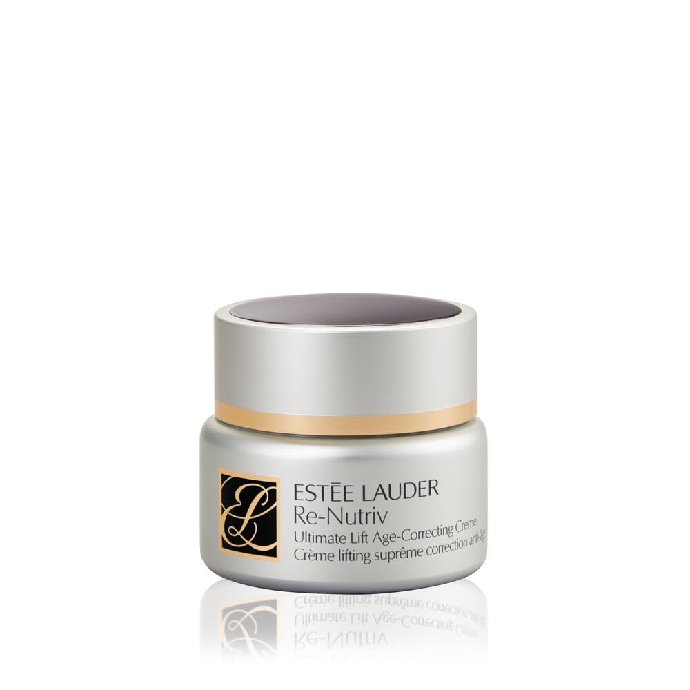 Estée Lauder Re-Nutriv Ultimate Lift bottle close-up for hydrating anti-aging care.