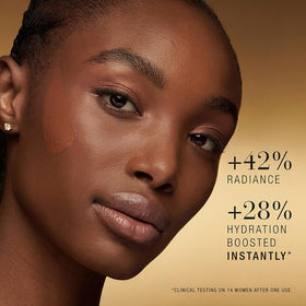 Estée Lauder Re-Nutriv Ultra Radiance Foundation finished look with glow