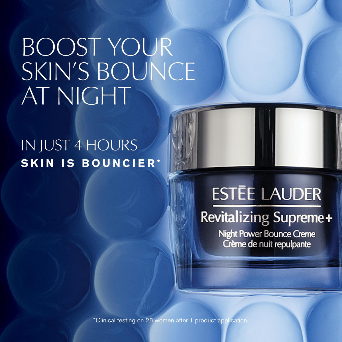 Estée Lauder Revitalizing Supreme+ Night Power Bounce Cream recyclable glass jar packaging