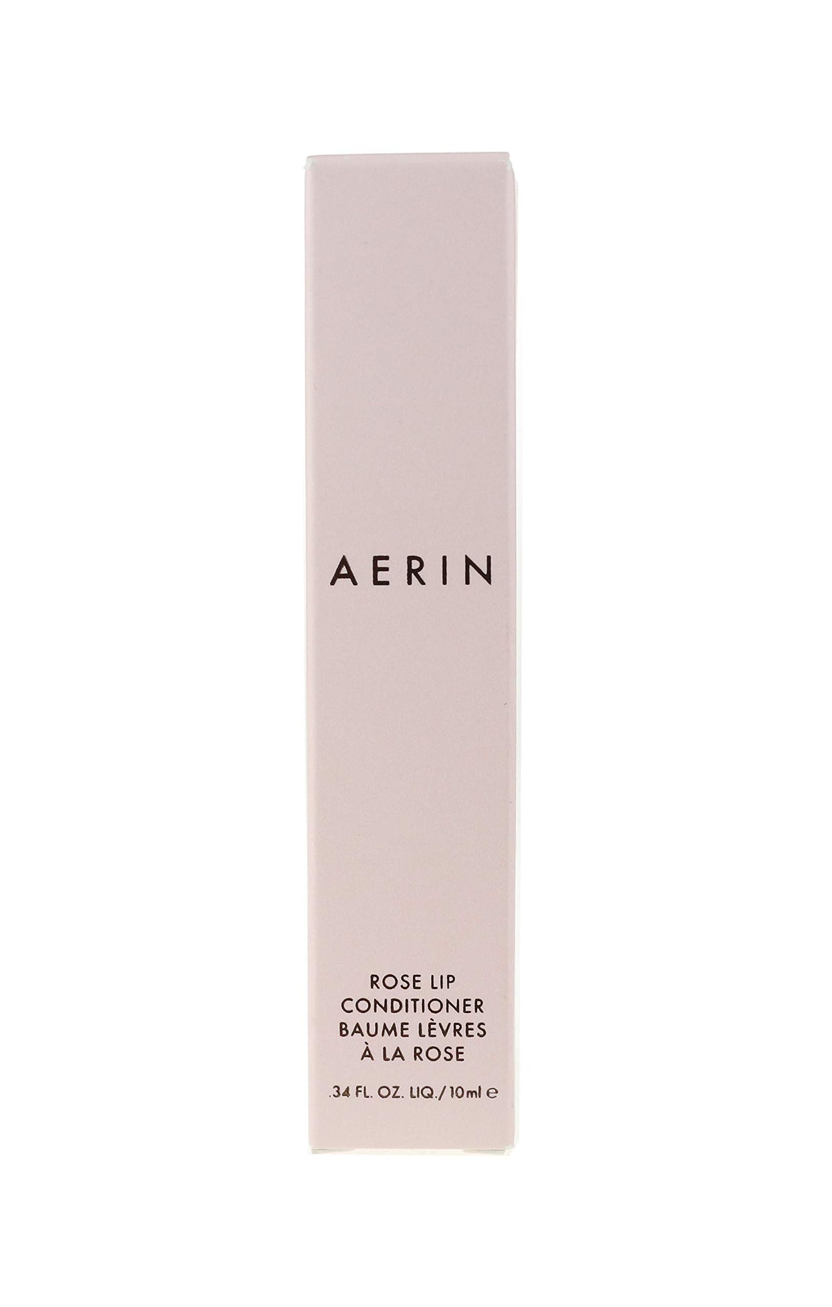 Estee Lauder Rose Lip Conditioner on lips, revealing petal-pink sheen.