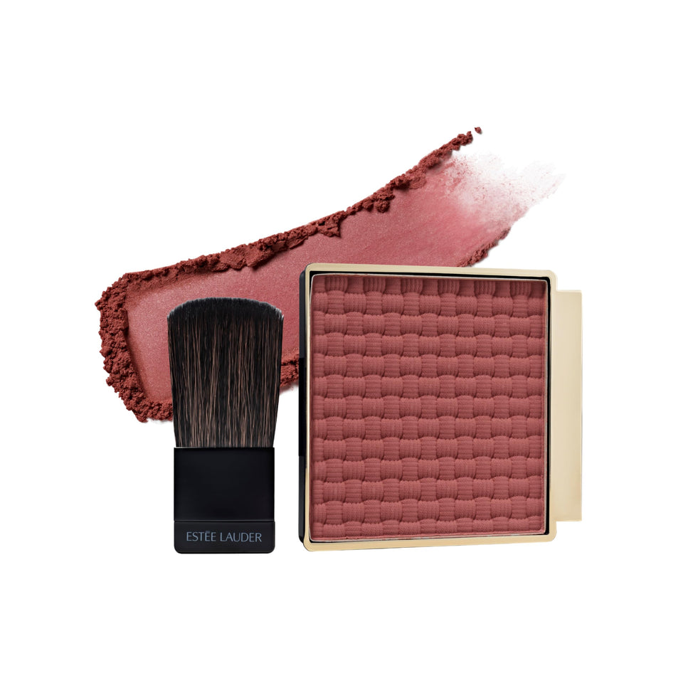 Estée Lauder Sculpting Blush Refill in Rebellious Rose swatch for buildable color.