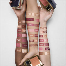 Applying Estée Lauder Sculpting Powder Blush for seamless blend and depth