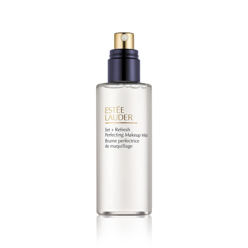 Estée Lauder Set + Refresh mist bottle for hydrating makeup prep and radiant skin.