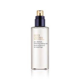 Estée Lauder Set + Refresh mist bottle for hydrating makeup prep and radiant skin.