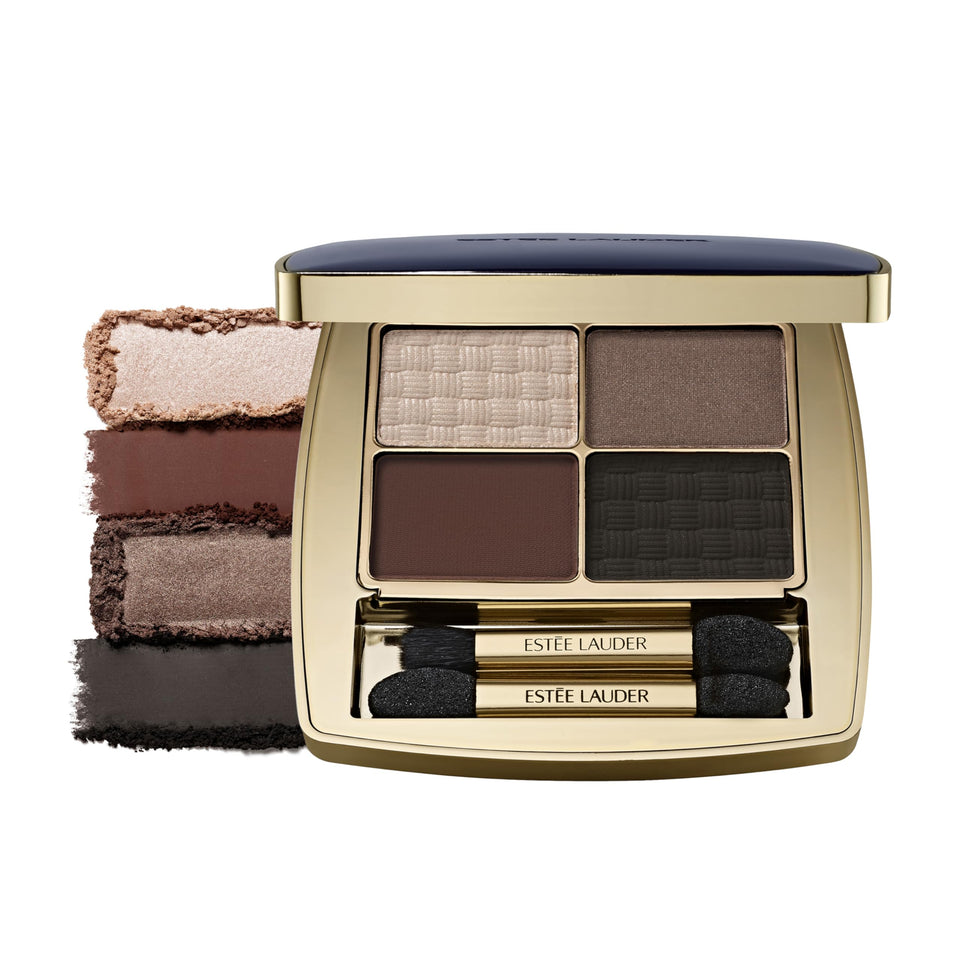 Estée Lauder The Essential Eyeshadow Quad close-up shows rich color payoff for defined lids.