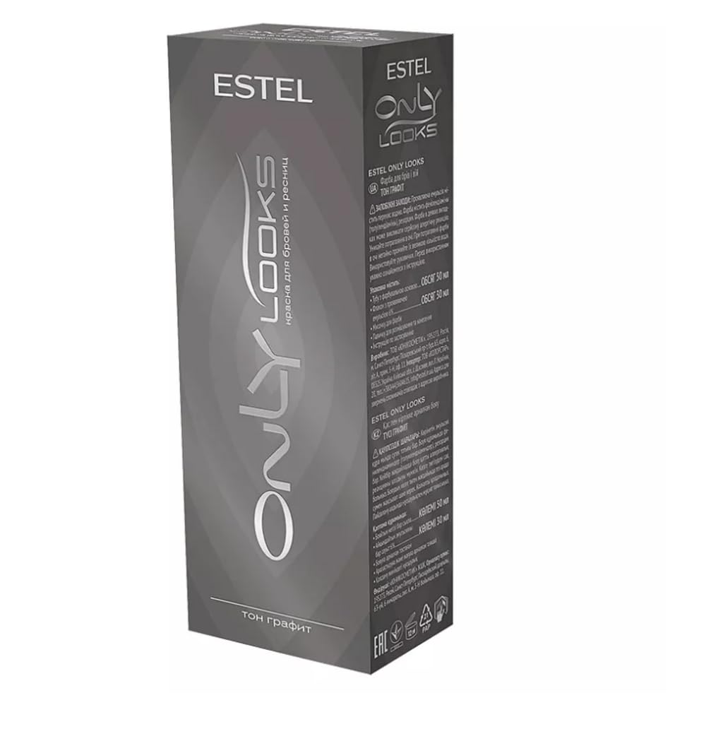 Estel Only Looks graphite tint dye packaging and instructions for easy at-home use