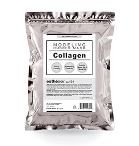 EstheSKIN No.101 collagen mask jar close-up showing premium packaging for hydration and elasticity.
