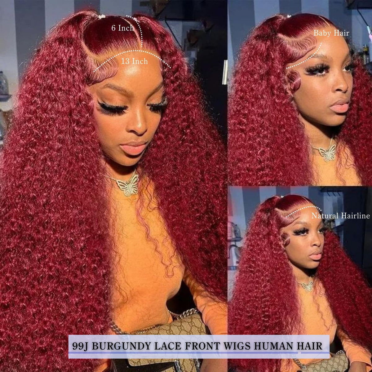 Estilar glueless wet and wavy wig for quick styling and removal.