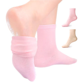 ESUOHYM Moisturizing Socks pink extend above ankle for full heel hydration