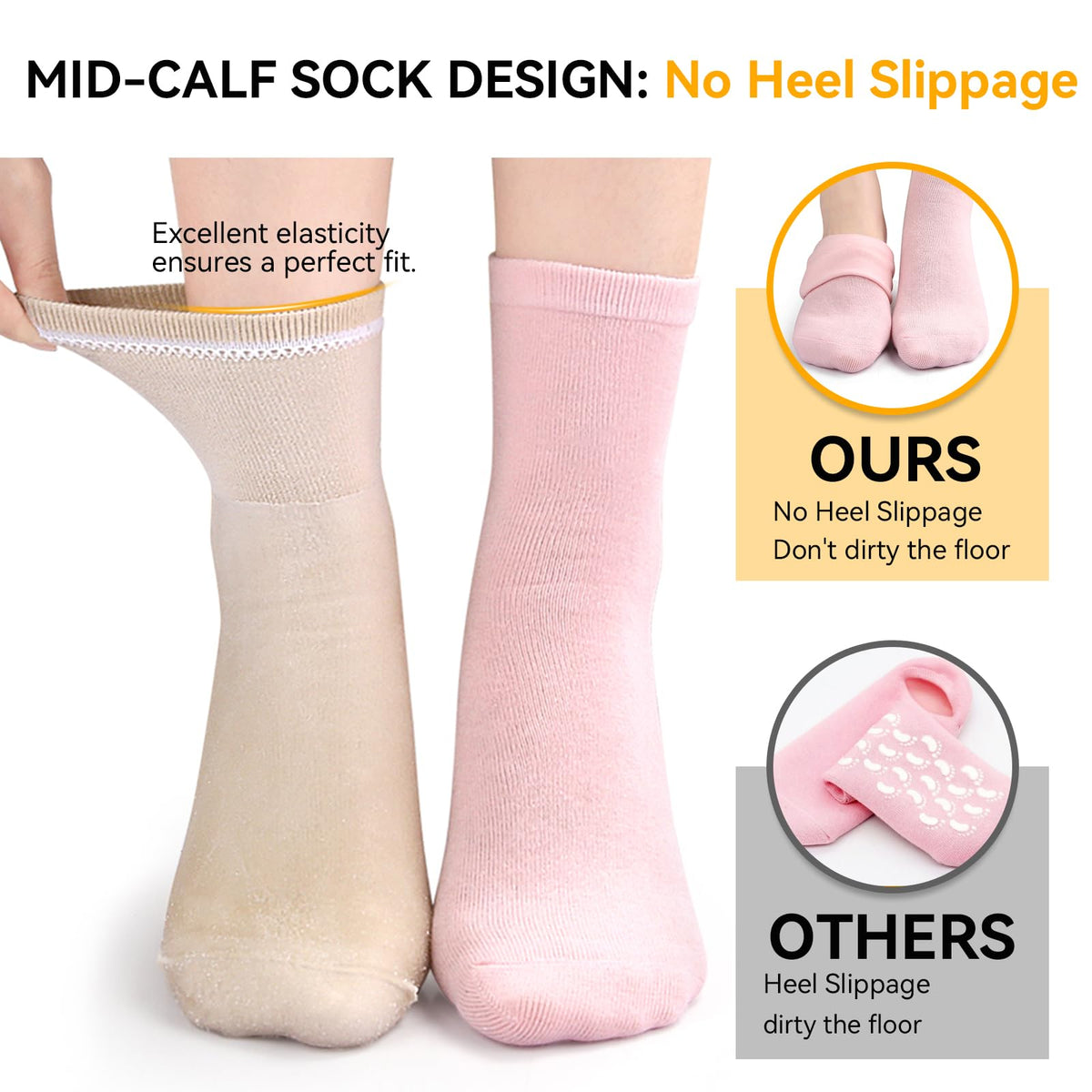 ESUOHYM socks worn on foot highlight extended coverage and comfort