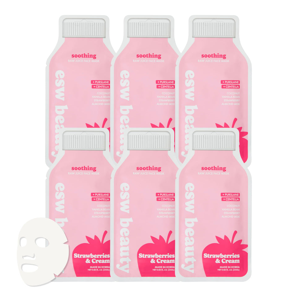 ESW Beauty Strawberries & Cream face mask pack soothes sensitive skin and hydrates.