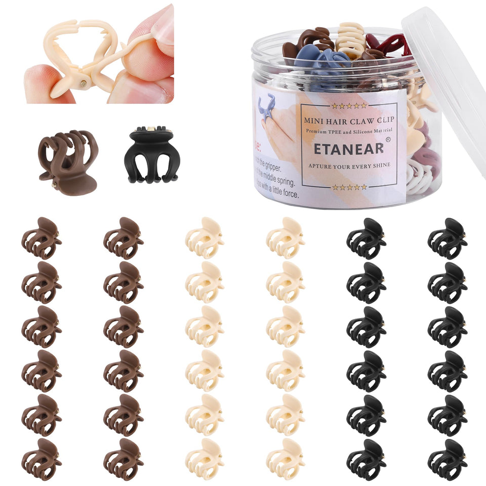 ETANEAR 36-piece small hair claw clips set for versatile styling and daily hold