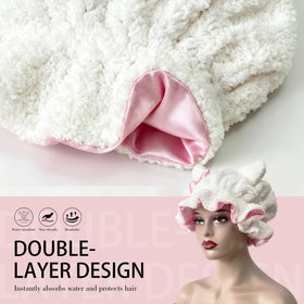 Etcial curly hair protection bonnet suits natural curls and extensions.