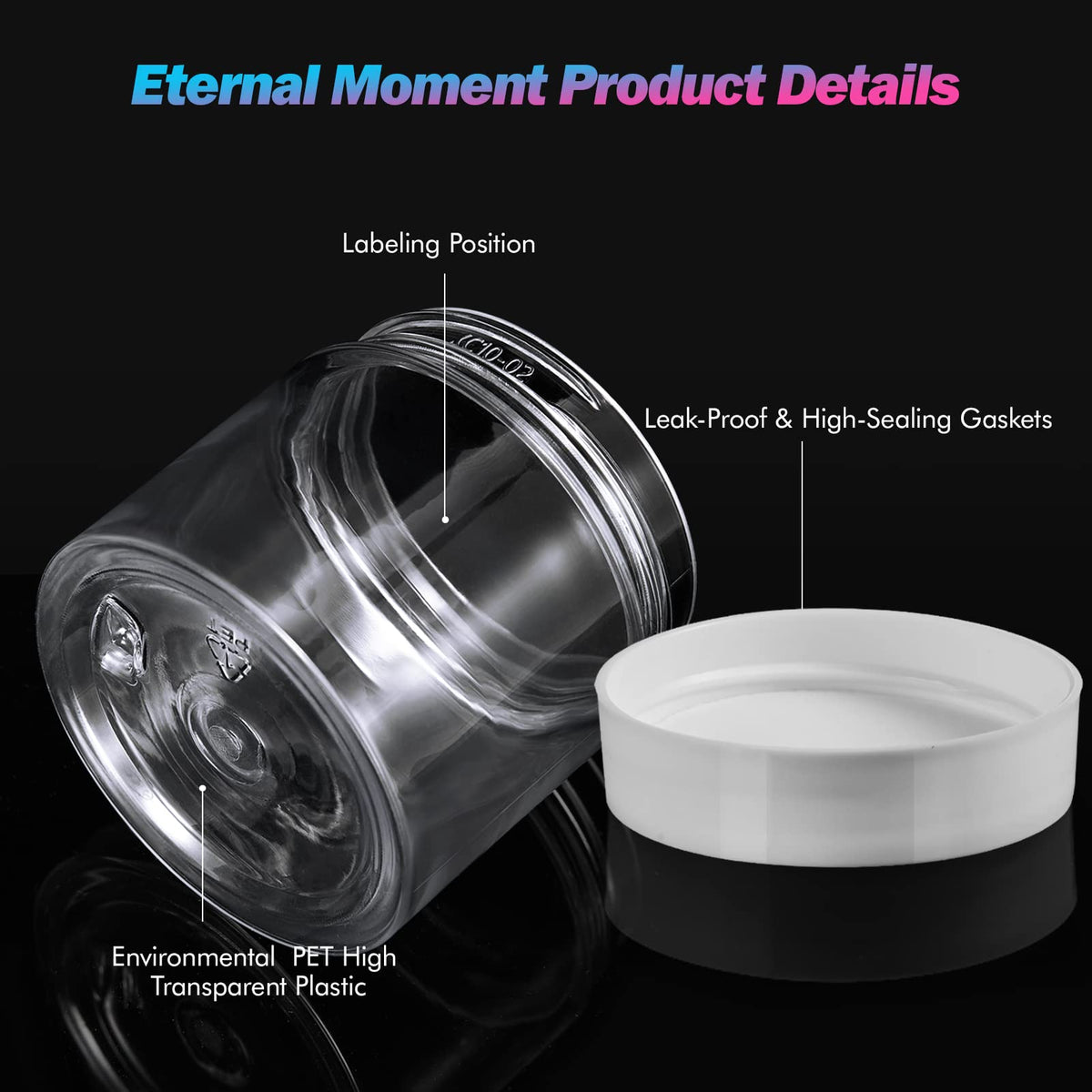 Eternal Moment 36-pack storage jars displayed for professional organization.
