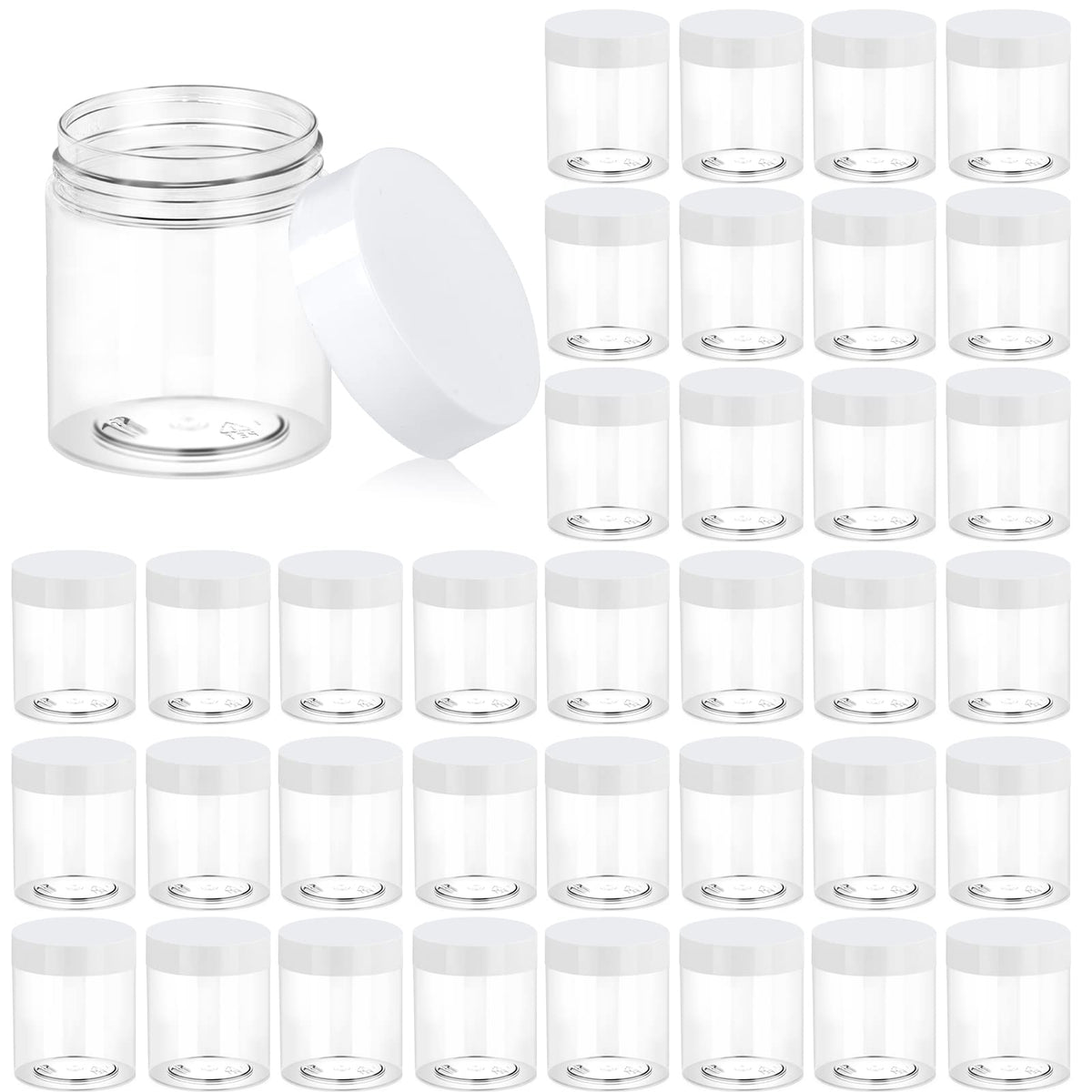 Eternal Moment 36-pack 3oz clear jars ready for samples and travel storage