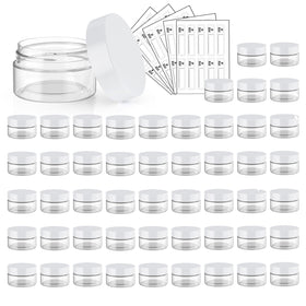 Eternal Moment 50-pack 1oz clear jar with white lid for easy storage.