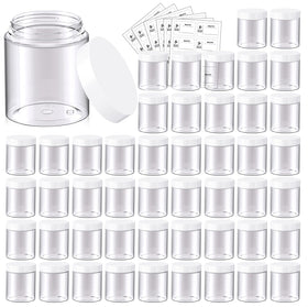Eternal Moment 8 oz clear jar with white lid, ideal for samples and travel storage.