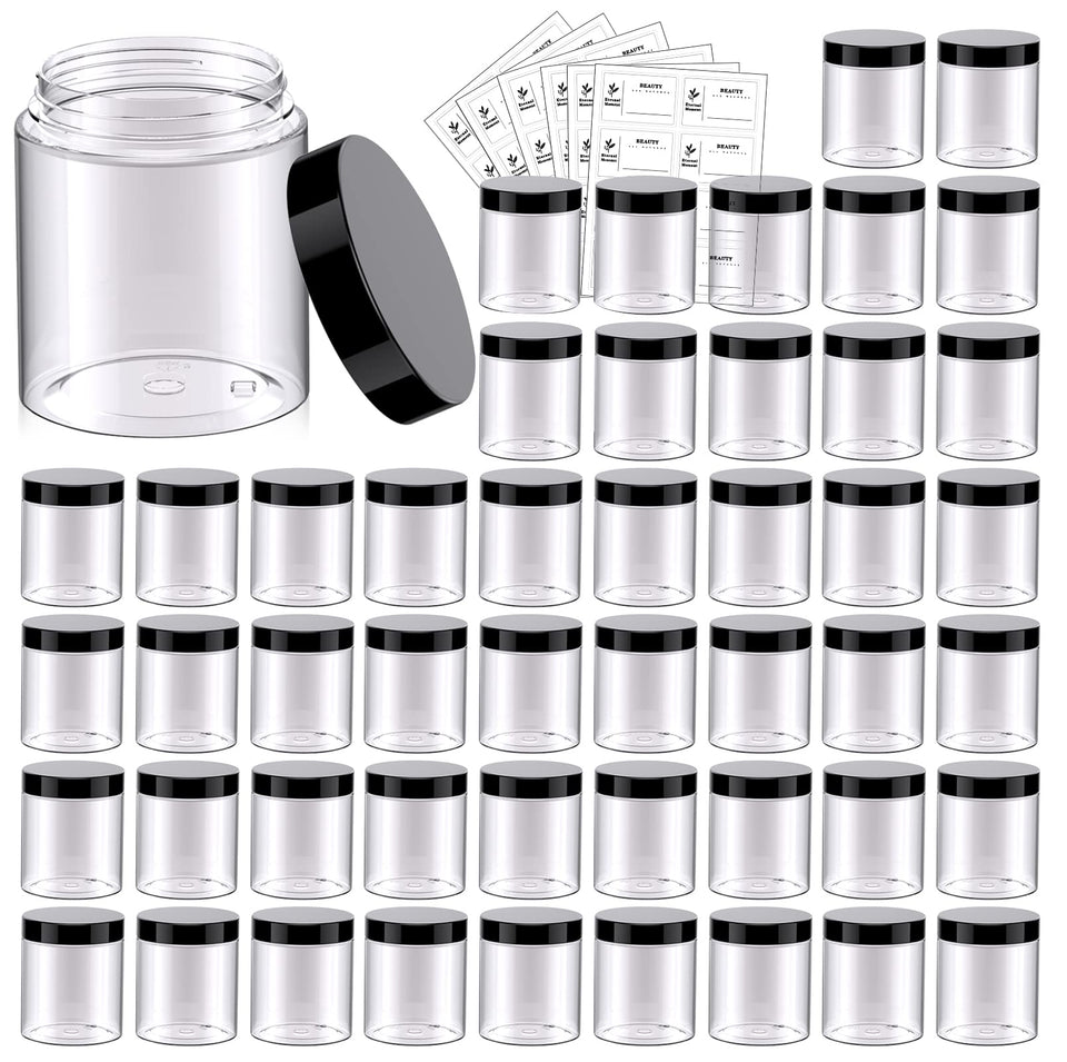 Eternal Moment 8oz jar with black lid for secure cosmetic storage
