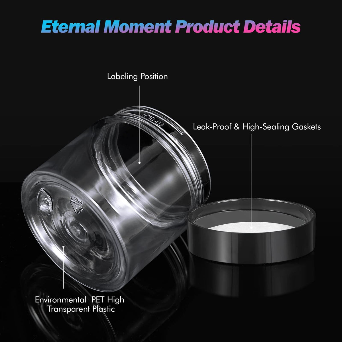 Eternal Moment airtight-seal lid on jar for secure storage.