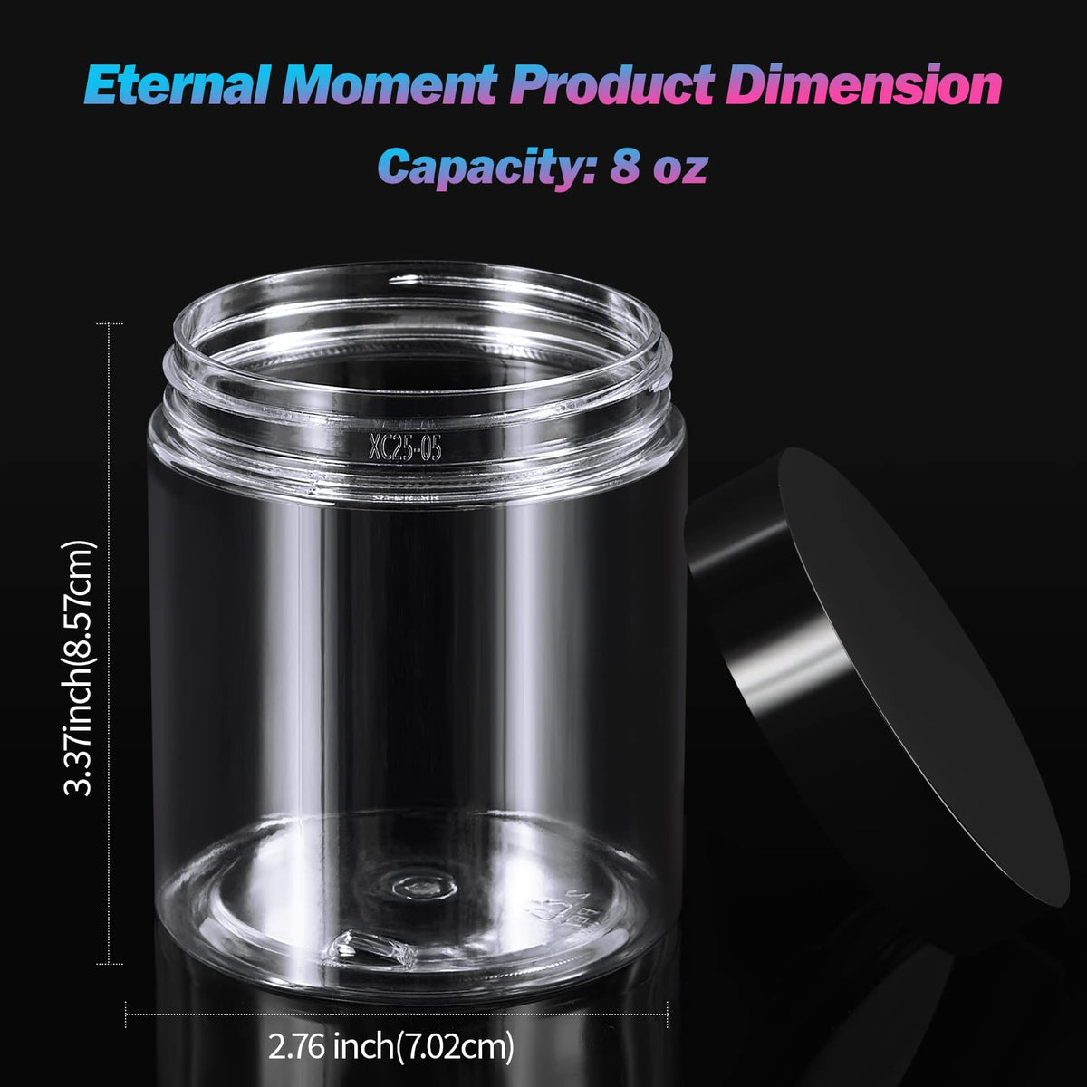 Eternal Moment clear round jar with wide mouth for easy filling