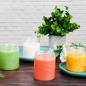 Eternal Moment screw-top jars prevent leaks with secure lids for storage.