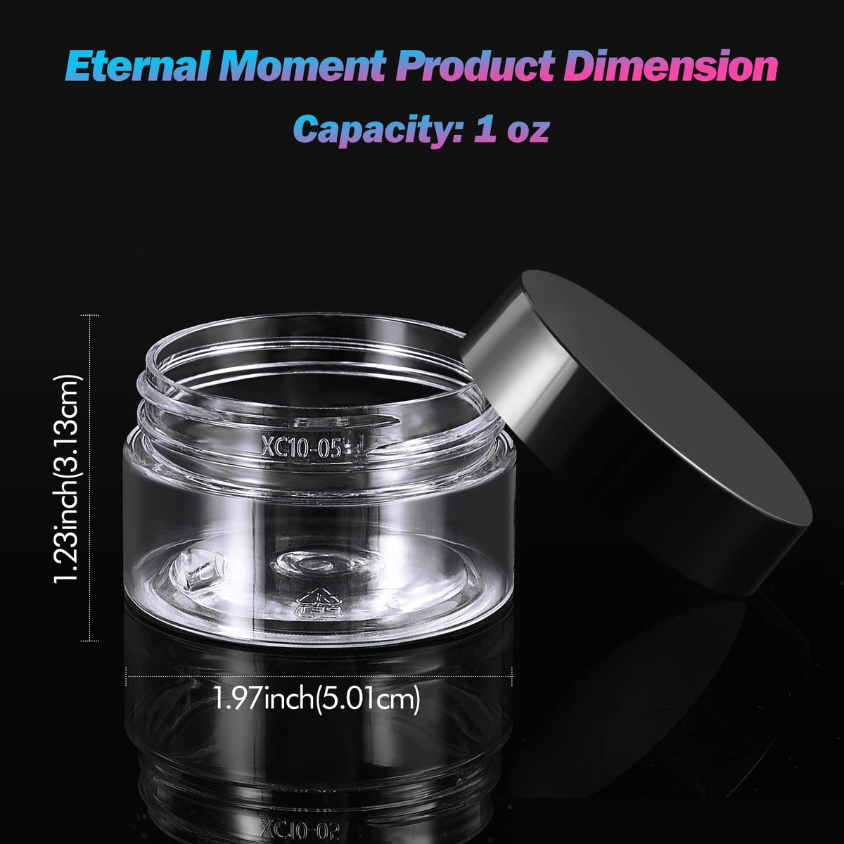Eternal Moment airtight screw-on lid keeps products secure during travel.