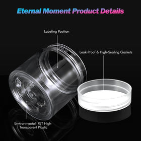 Eternal Moment 2oz clear cosmetic jar for lotions on the go.