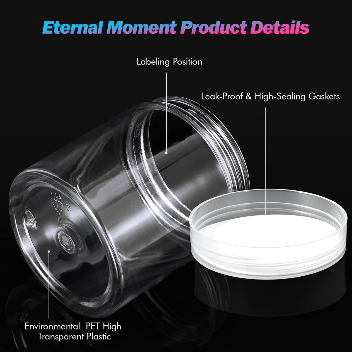 Eternal Moment BPA-free PET jar ensures safe cosmetic storage